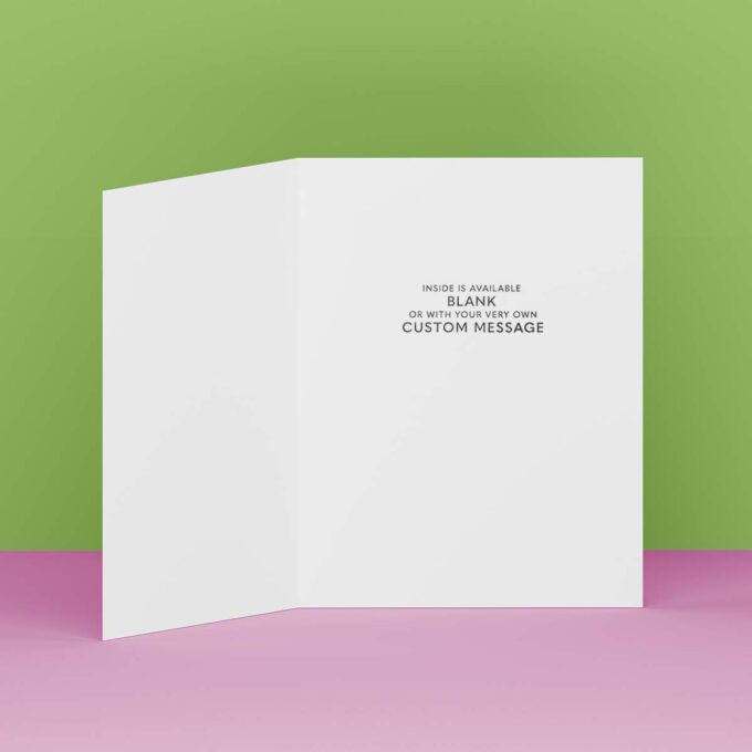 Inside view of the greeting card showing optional custom text