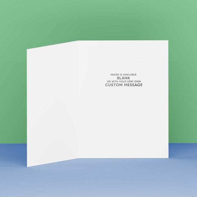 Happy Birthday Card with green and blue lines and shape design blank card inside