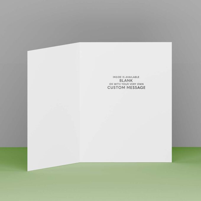 Interior view of the greeting card showing an optional custom text inclusion